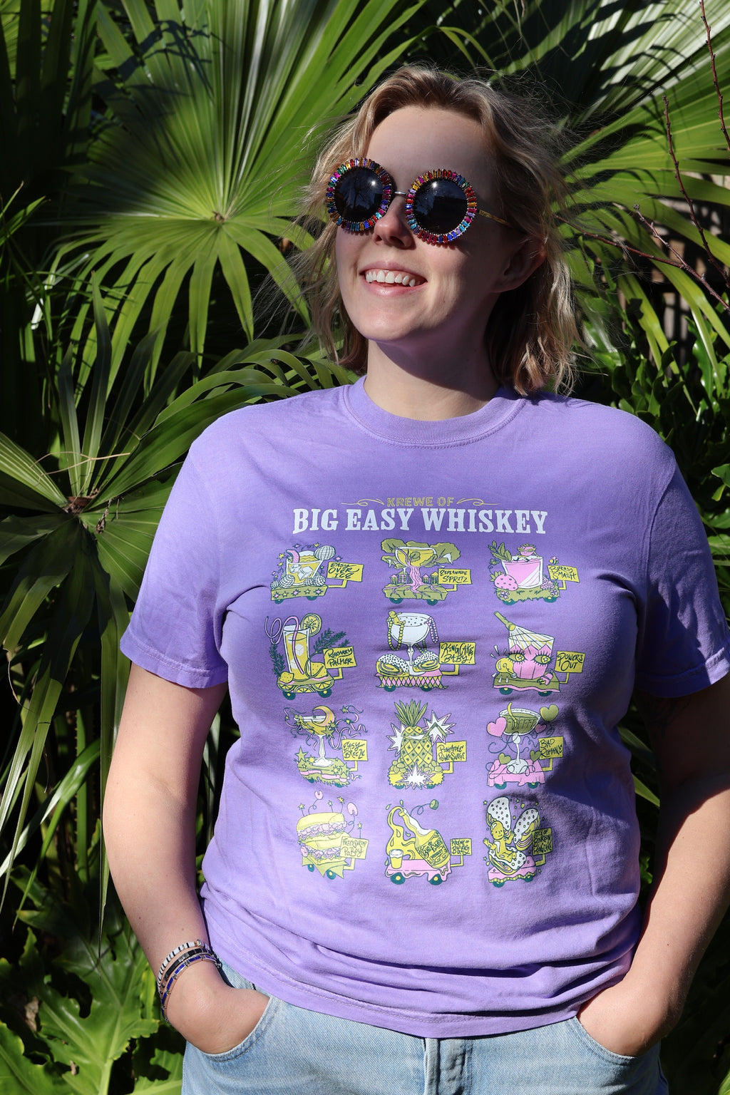 Krewe of Big Easy Whiskey T-Shirt Violet