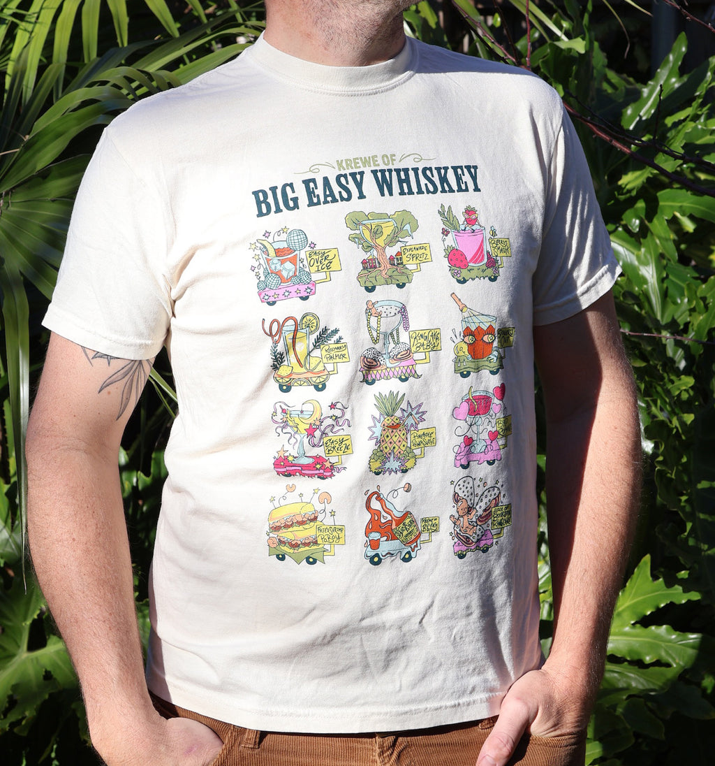 Krewe of Big Easy Whiskey T-Shirt Ivory